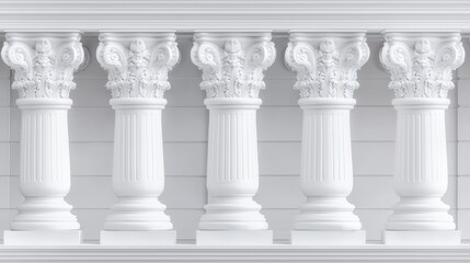 White pillars, classical architecture, building facade, seamless texture