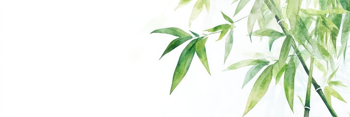Naklejka premium Watercolor Bamboo Tree 