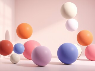 Colorful Assortment of Balloons Gracefully Floating in a Clear Blue Sky Evoking Joy and Celebration