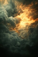 Obraz premium Dramatic Sky with Illuminated Clouds Creating a Stunning Natural Phenomenon in the Atmosphere