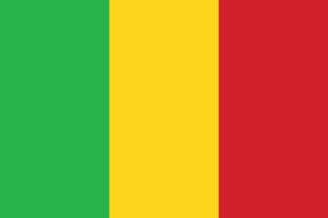 Mali flag official size and color standards vector illustration