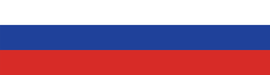 Russia flag long banner digital vector illustration