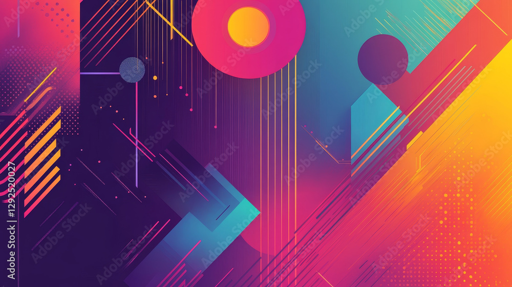Poster abstract template vertical banner with color squares