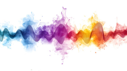 Colorful abstract soundwave isolated white background
