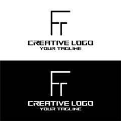 creative letter logo ff design vector