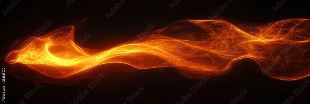 Aufkleber Glowing gas swirls create dynamic energy flow in dark space with vibrant colors. Generative AI