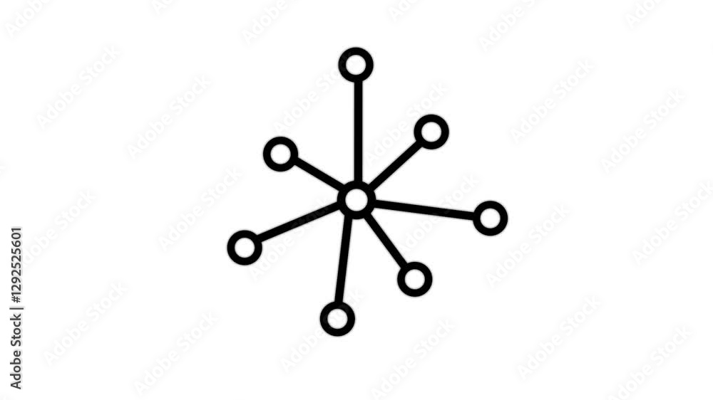 Aufkleber social network icon animation with black background. connected people avatars or icon concept.networ