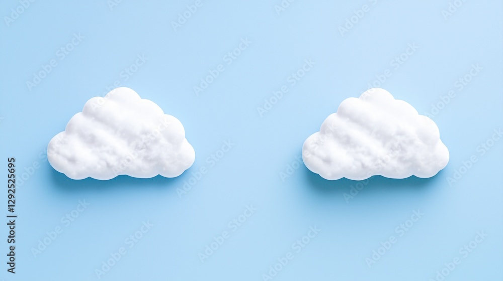 Aufkleber cloud computing concepts. soft clouds on a pastel blue background.