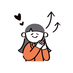 嬉しそうなビジネスウーマンのイラスト