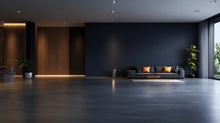 An empty room with wooden floors and white walls