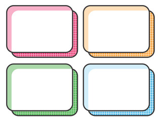 POPに使える漫画風囲み枠4種セット　角丸　ドット（Affinity Designer版）