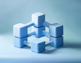 Naklejka premium Financial inclusion, economy and technology : 3D icon of Blockchain technology, decentralized finance, secure transactions.