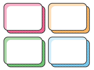 POPに使える漫画風囲み枠4種セット　角丸　ストライプ（Affinity Designer版）