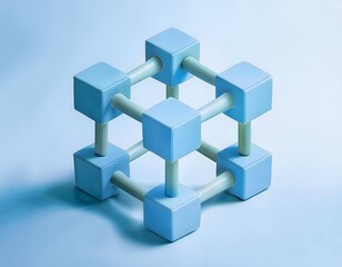 Obraz premium Financial inclusion, economy and technology : 3D icon of Blockchain technology, decentralized finance, secure transactions.