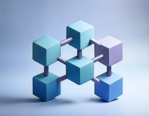 Obraz premium Financial inclusion, economy and technology : 3D icon of Blockchain technology, decentralized finance, secure transactions.