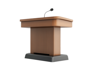 wooden podium with built in microphone, ideal for presentations and speeches. This versatile piece is perfect for classrooms, conferences, and public speaking events