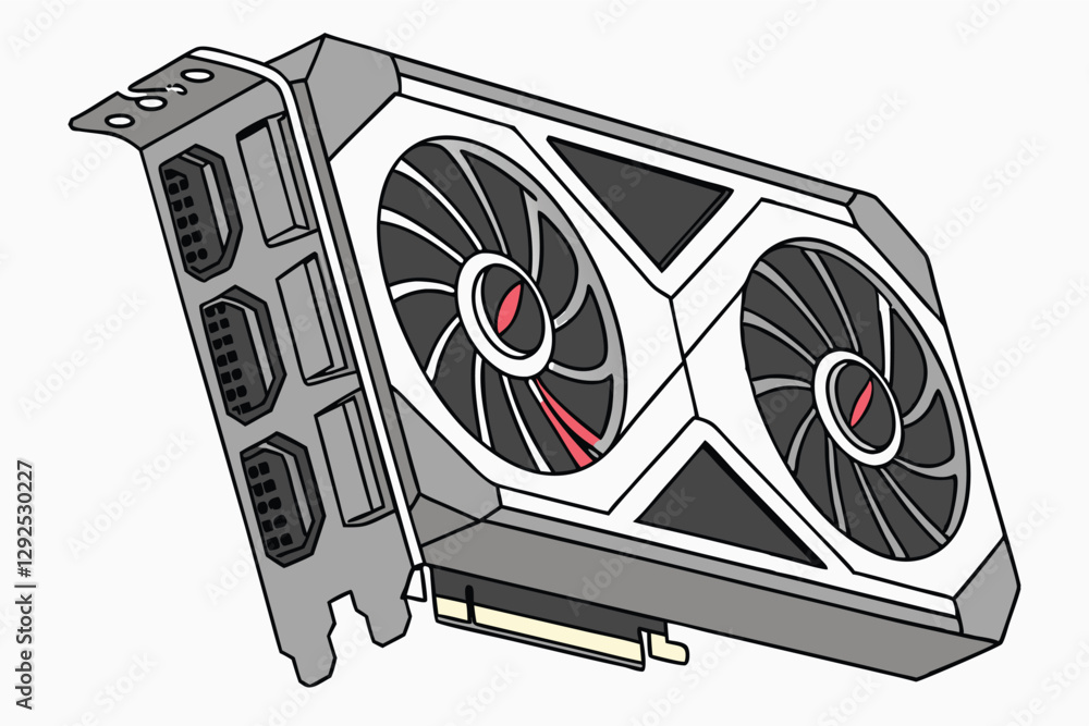 Poster high-performance graphics card featuring advanced cooling system and triple fan design for optimal g