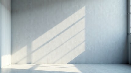 Fototapeta premium Sunlit Minimalist Room Interior Design with Textured Wall and Floor