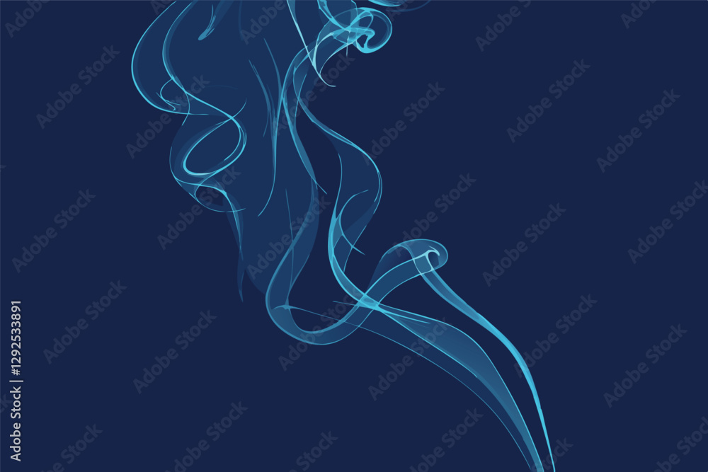 Aufkleber swirling blue smoke dances gracefully against a dark background creating an ethereal and calming amb