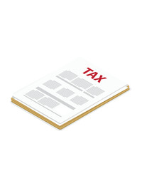 Document tax icon flat style stock illustration