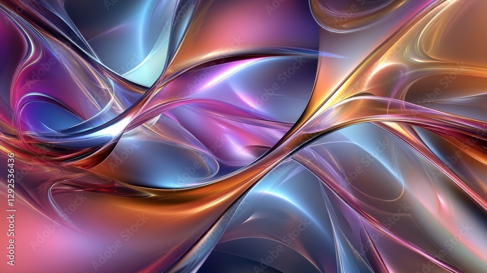 Poster colorful abstract design with soft shapes and negative space
