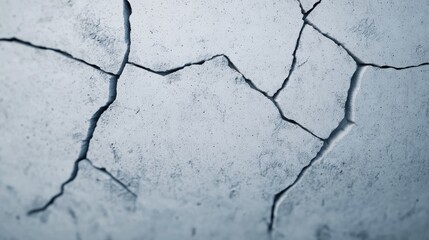 Obraz premium A close-up view of a cracked surface, showcasing intricate patterns of fissures against a light backdrop.