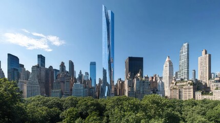Obraz premium Stunning Skyline View of Midtown Manhattan from Central Park, New York City