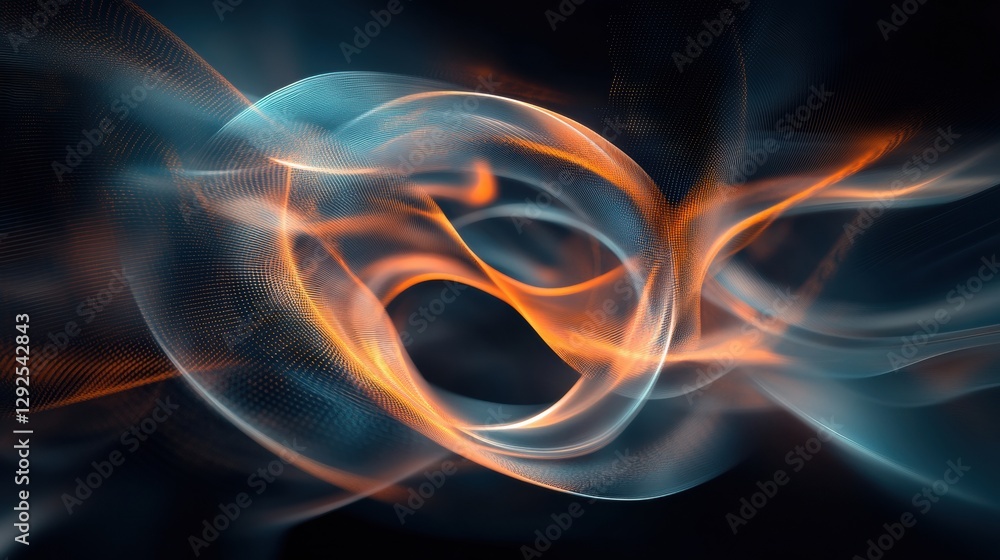 Poster Abstract representation of trust and agreement in business through fluid dynamics and vibrant colors. Generative AI