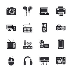A set of icons for electronics and devices