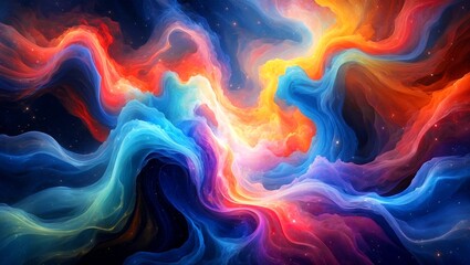 Obraz premium Ethereal dance of cosmic colors in abstract art