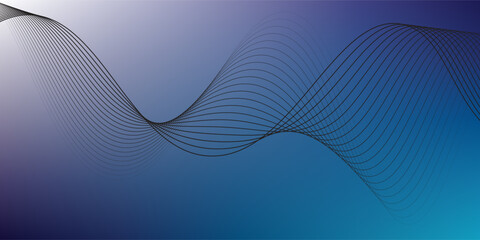 innovation wave line background with smooth shape. Beautiful waving line in blue background color.