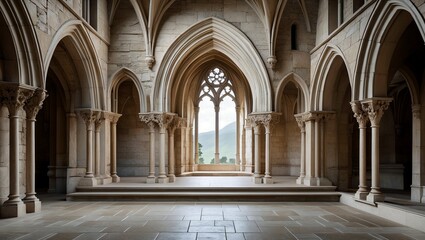 Exquisite gothic architectural frame for captivating visuals