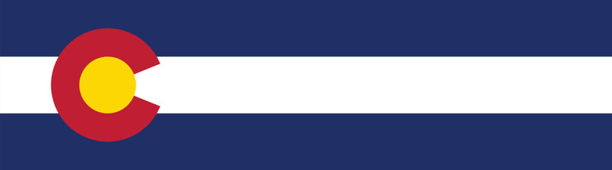 Colorado flag long banner digital vector illustration