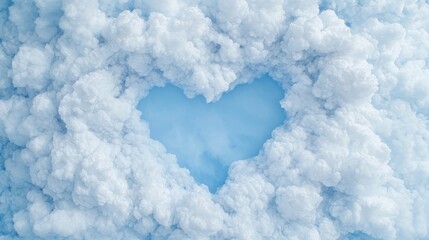 Heart Shaped Cloud Formation in Sky; Ideal for love, romance, or peace themes