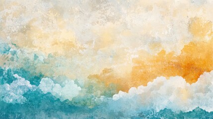Dreamy Sky with Layered Pastel Clouds in Soft Tones