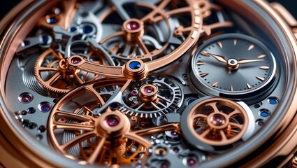 Fototapeta premium Intricate design of a luxury watch unveiled