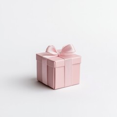 Obraz premium Pink gift box on white background (1)