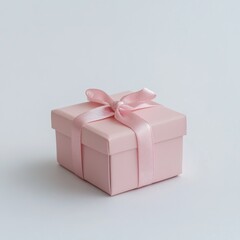 Obraz premium Pink gift box on white background