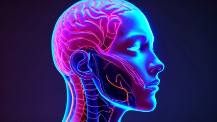 Neon enhanced digital visualization of human anatomy