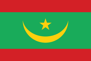 Mauritania flag long banner digital vector illustration