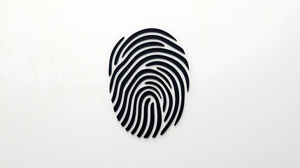 Abstract Fingerprint Illustration: Black Ink Design on White AI Generated