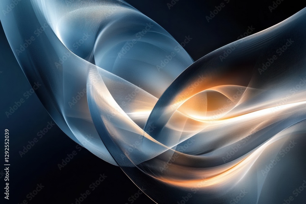 Aufkleber Abstract representation of business trust and mutual agreement in an artistic form with flowing elements. Generative AI