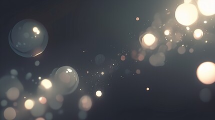 光の粒が舞うレンズで撮影したようなぼやけたCG画像	