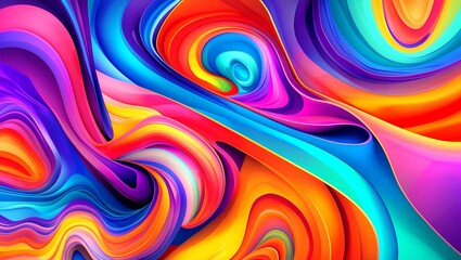 Vibrant abstract design featuring fluid shapes and curves