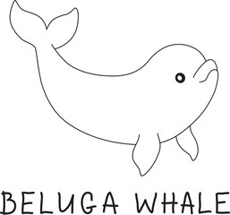 beluga whale raised fin with text below hand written