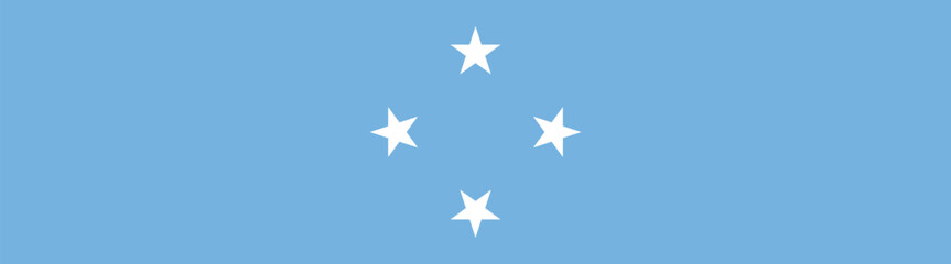 Obraz premium Flag of Federated States of Micronesia. Micronesia flag long banner digital vector illustration