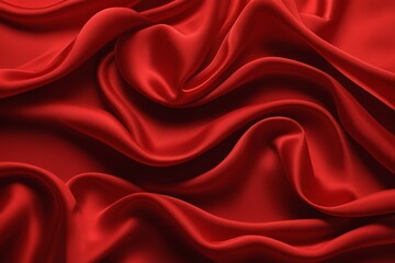 a close up of a red fabric with a very large amount of folds