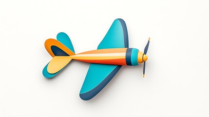 Paper Airplane Illustration: Colorful Design, Clean Background AI Generated