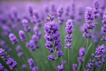 lavender flowers are blooming in a field with a blurry background