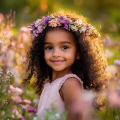 Cute Child photography with wearing flower crown